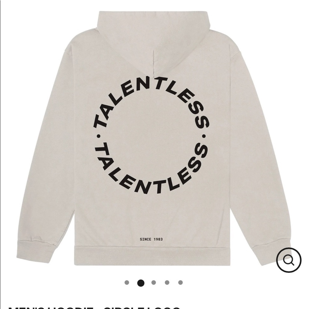 Talentless Circle Logo Men’s Hoodie Size M Bone